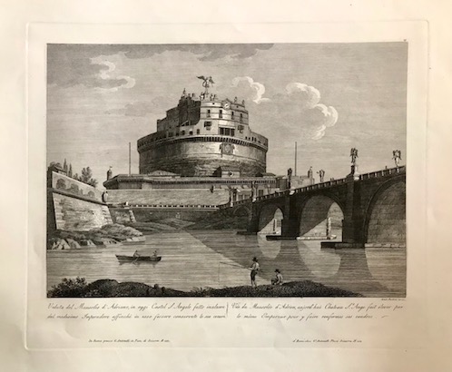 Parboni Achille (1783-1841) Veduta del Mausoleo d'Adriano, in oggi Castel S.Angelo fatto inalzare dal medesimo Imperadore... 1829 Roma